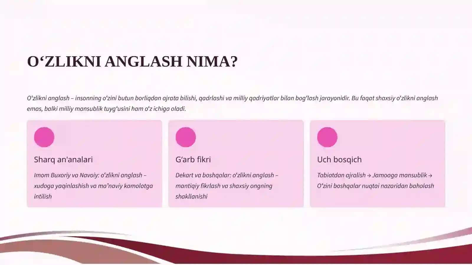 Oʻzlikni anglash va milliy munosabatlar 3