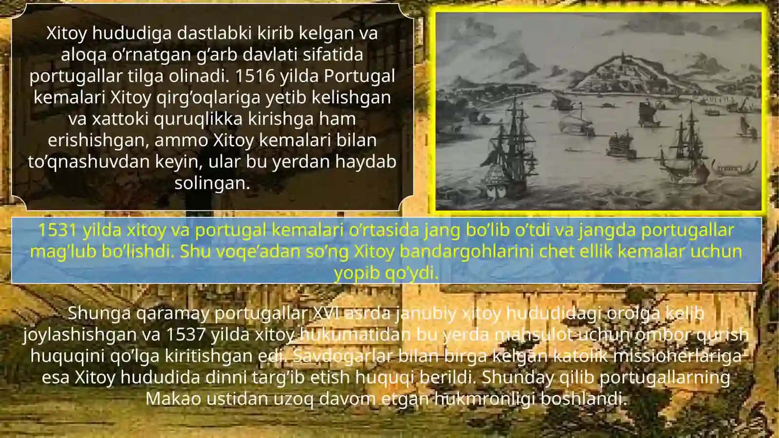 G’ARB DAVLATLARI VA XITOY. XITOYNING YOPIB QO’YILISHI 3