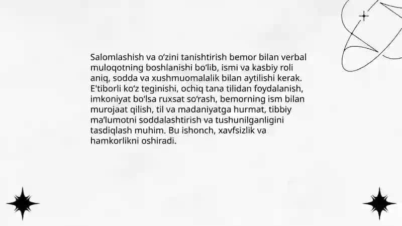 Bemorlar bilan verbal muloqot turlari 3