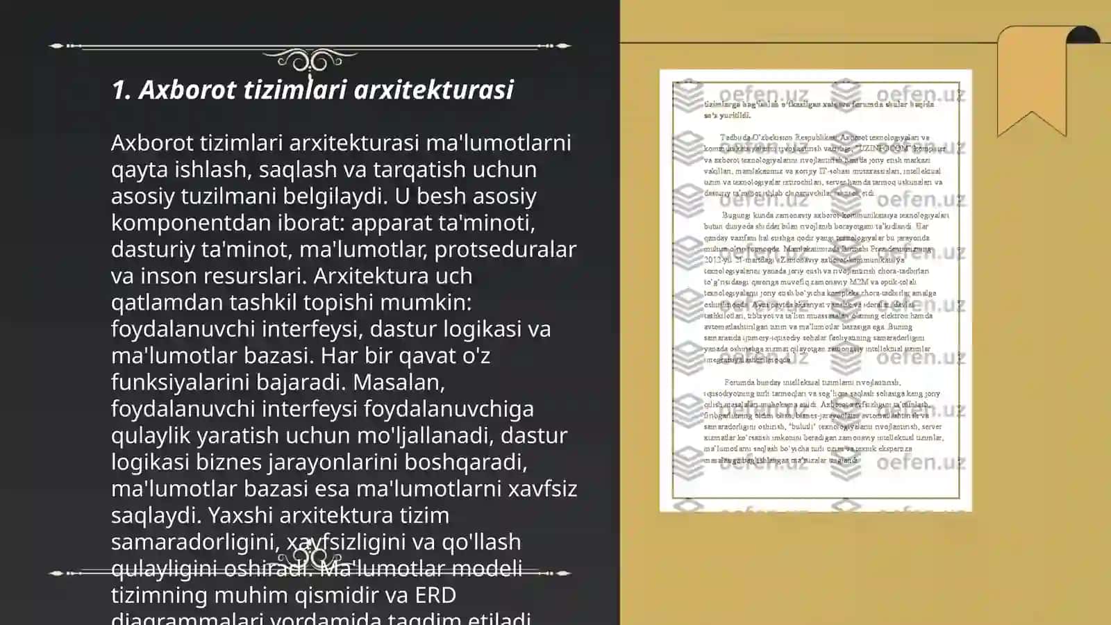 Axborot tizimlari arxitekturasi 3