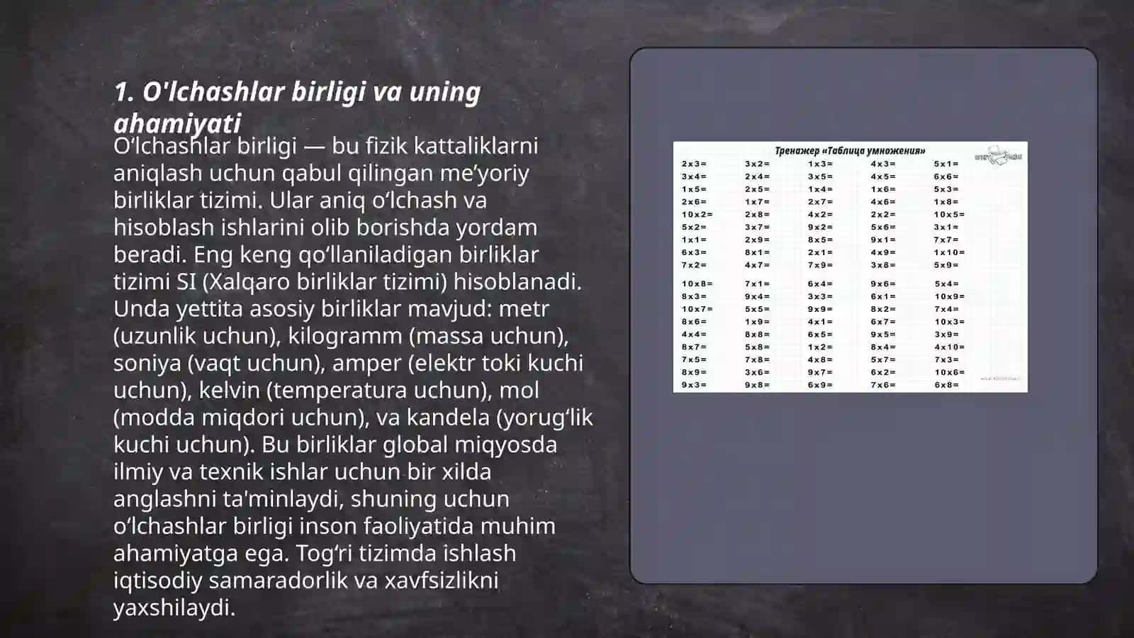 O'lchashlar birligi va uning ahamiyati 3