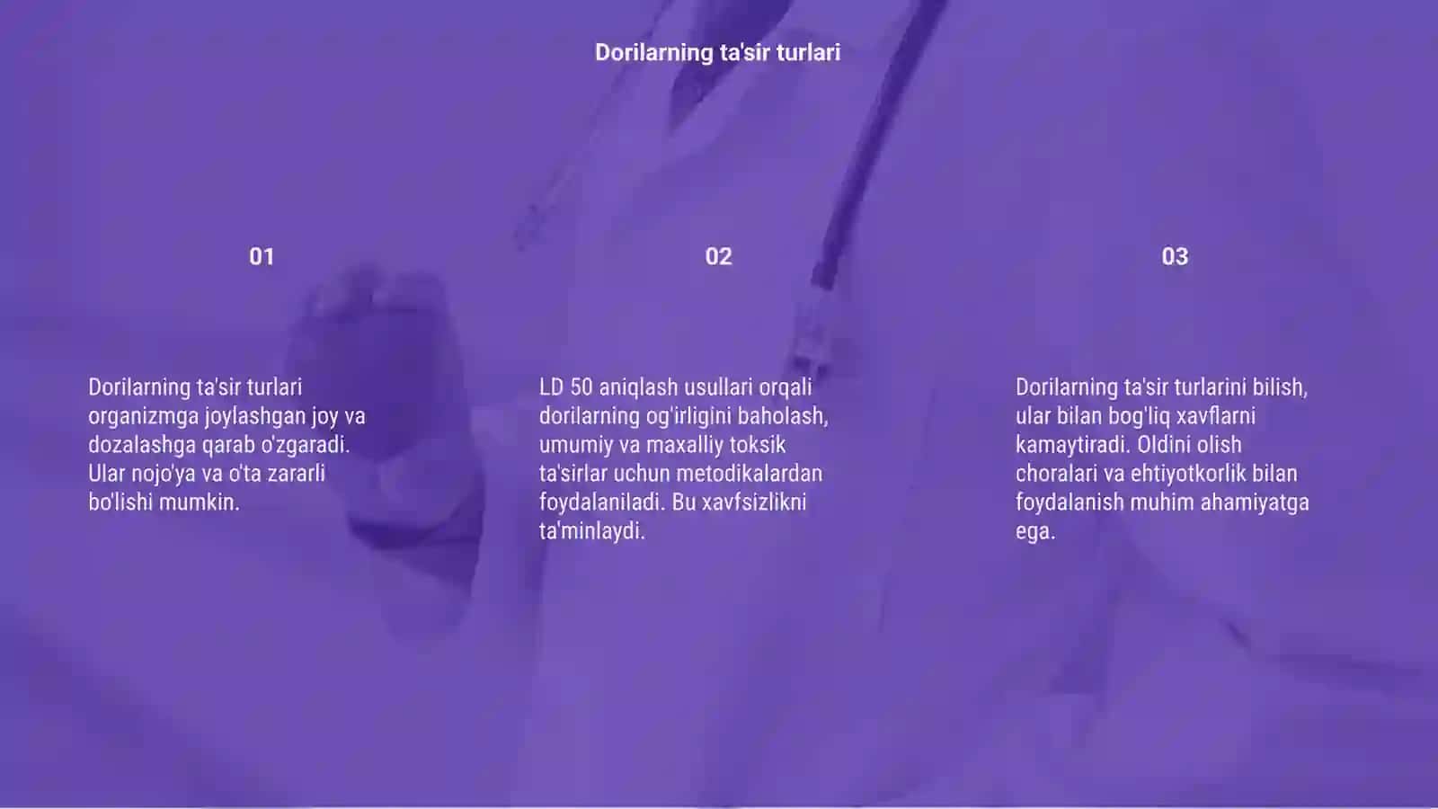 Dorilarning ta'sir turlari 3