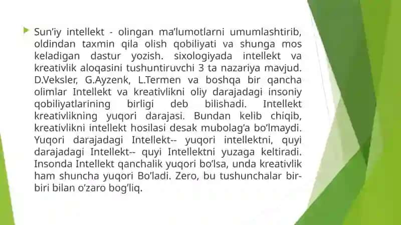 Intellekt va kreativlik nazaariyalari 3