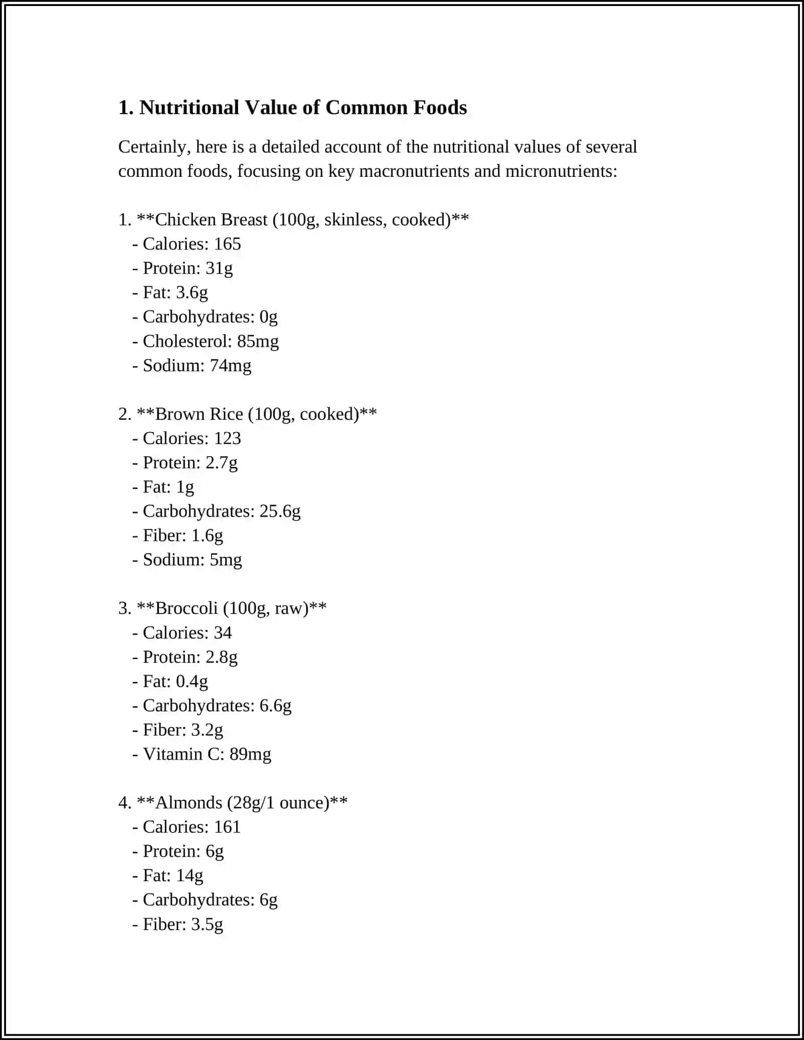 Nutritional Value of Common Foods 3