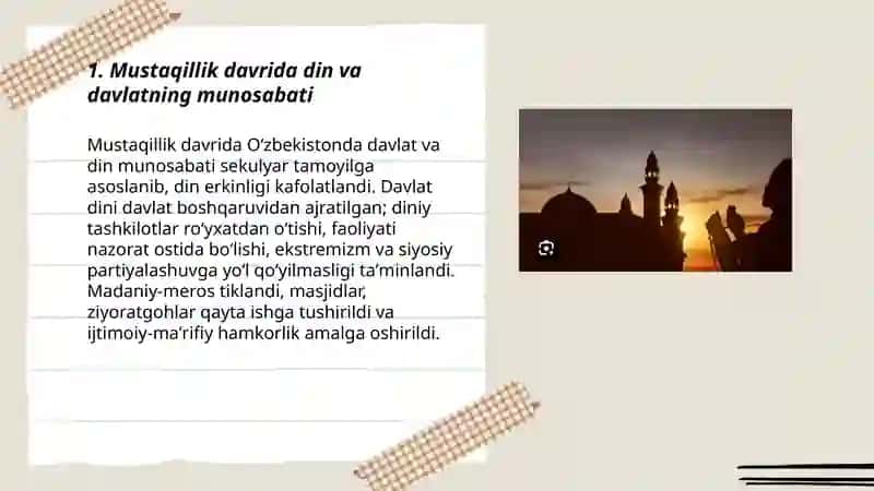 Mustaqillik va din 3