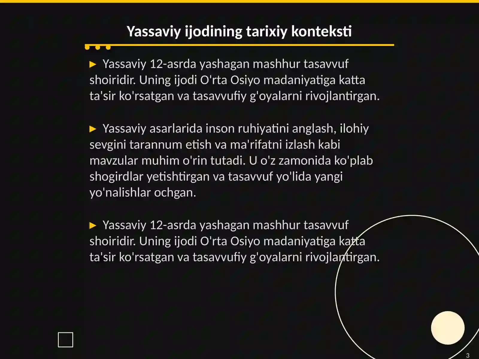 Yassaviy va uning hikmatlar toʻplami 3