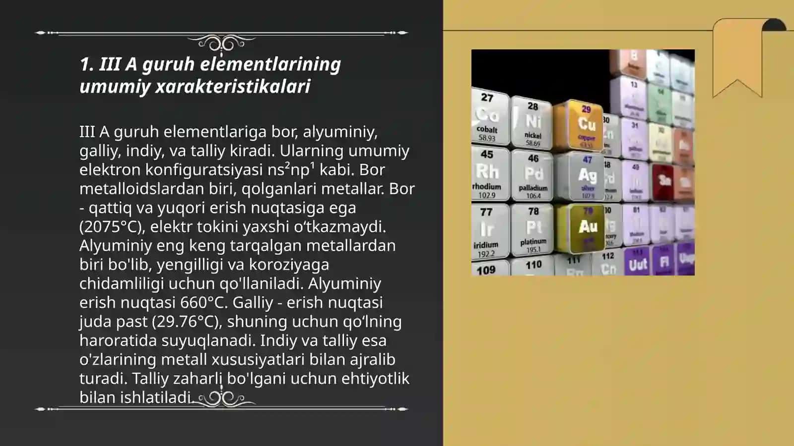 Anorganik kimyodan III A guruh elementlari 3