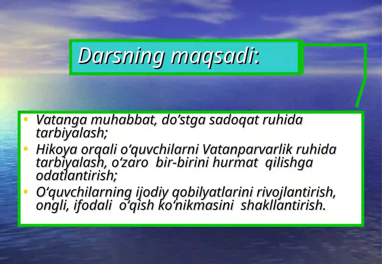 Ikki O'rtoq Darsning Maqsadi 3