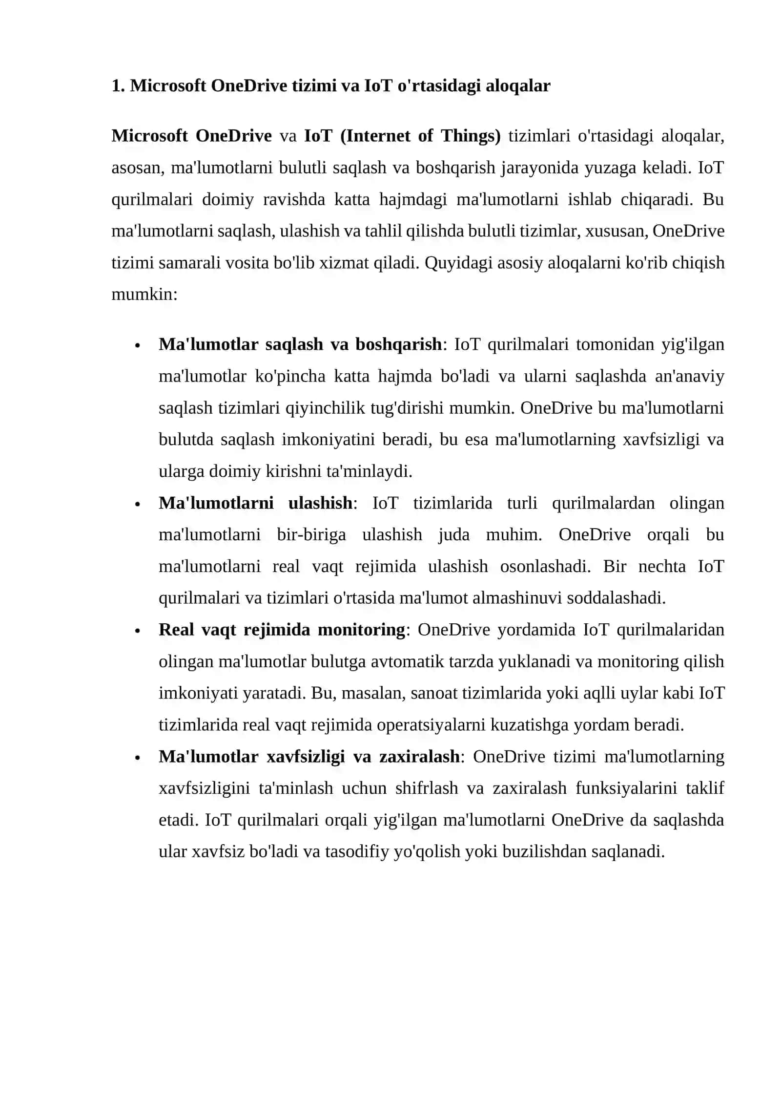 IoTda qo'llaniladigan Microsoft One Drive tizimlari 3