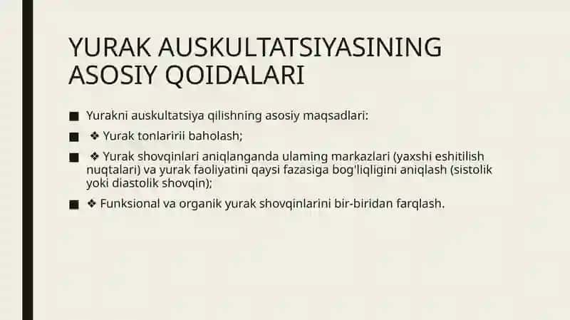 Yurak auskultatsiyasi 3