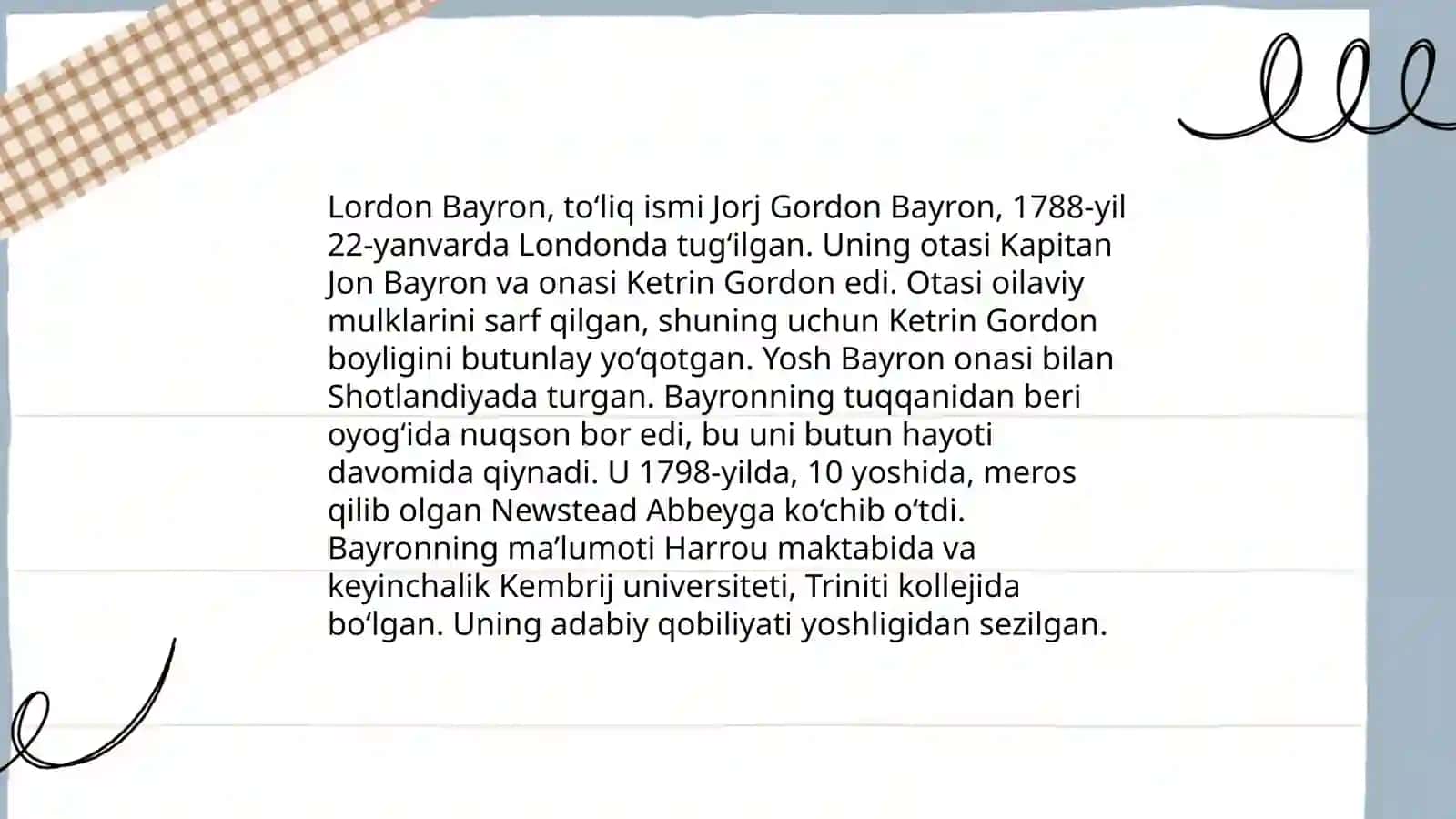 Bayronning hayoti va ijodi 3