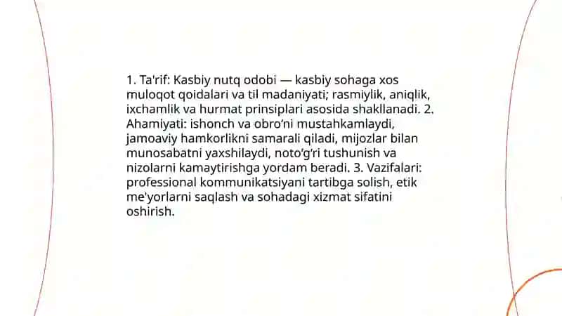 Kasbiy nutq odobi 3
