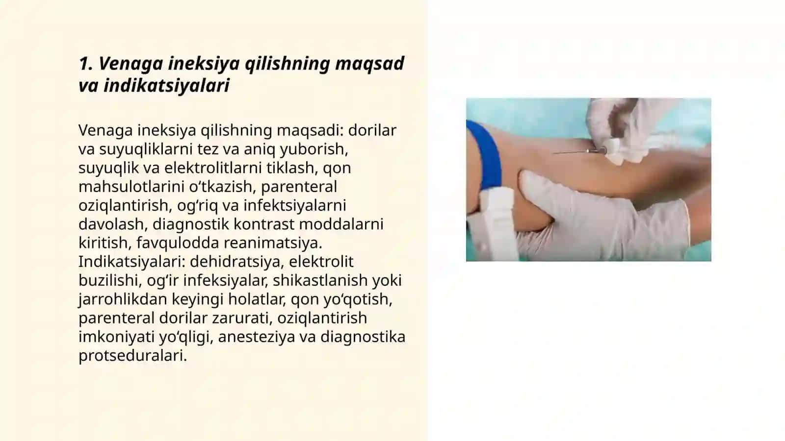 Venaga ineksiya qilish 3