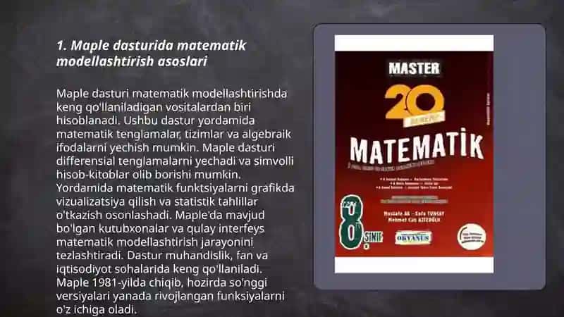 Maple dasturi matematik modellashtirish 3