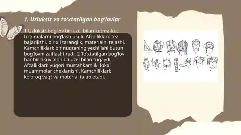Desmurgiya.Bogʻlov turlari 3