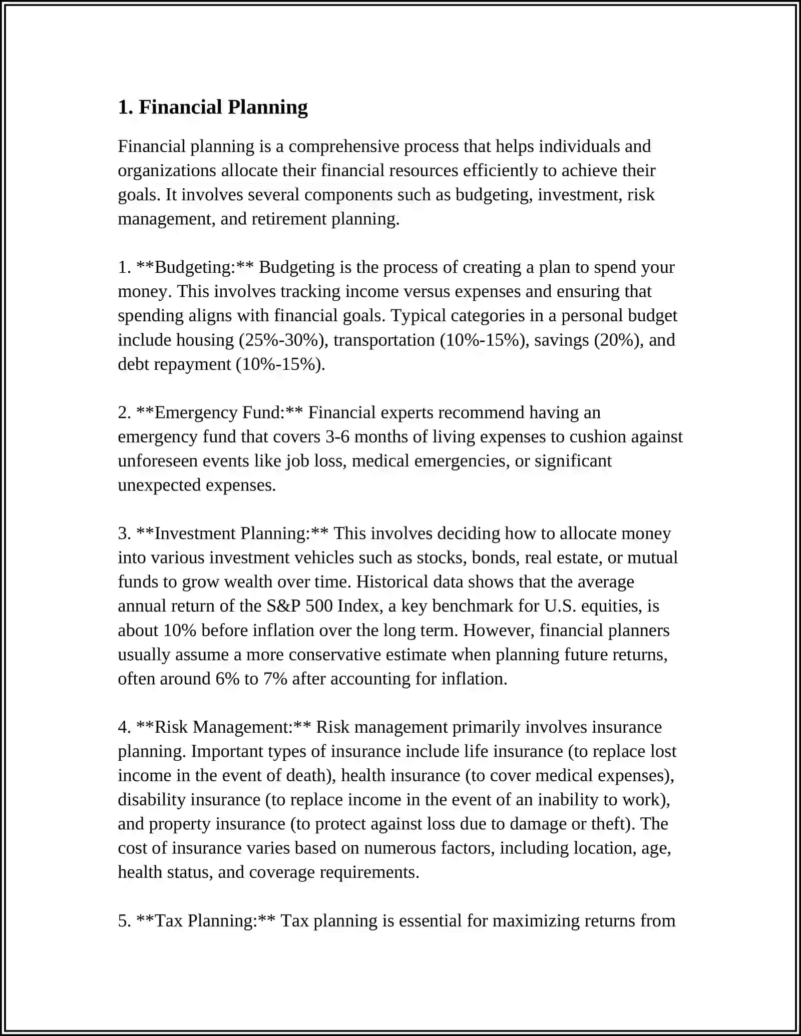 FINANCIAL PLANNING 3
