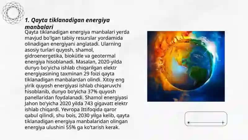 Qayta tiklanadigan energiya manbalari 3