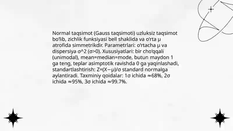 Normal taqsimotning ahamiyati va mohiyati 3
