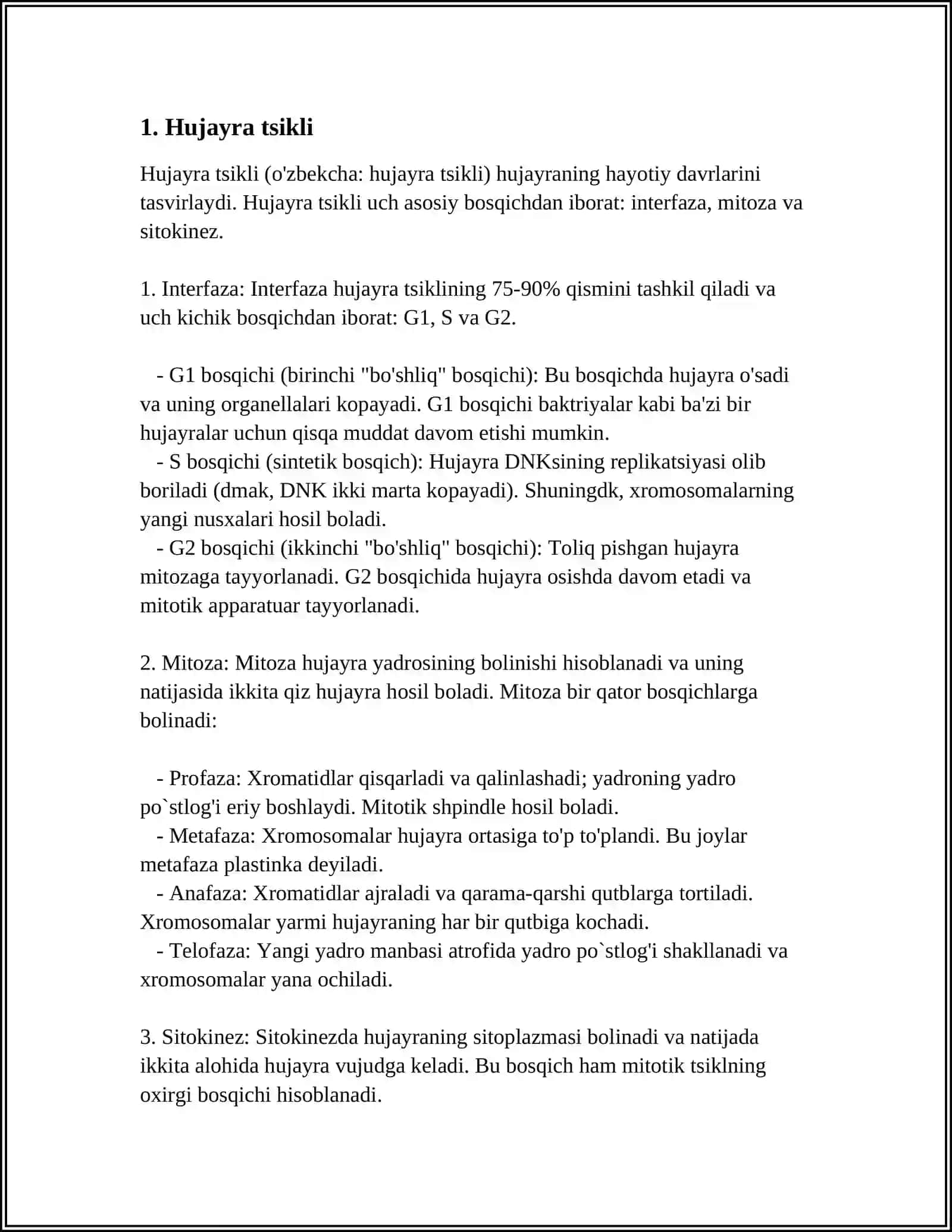 HUJAYRALAR POLIFERATSIYASI- MITOZ VA MEYOZ 3