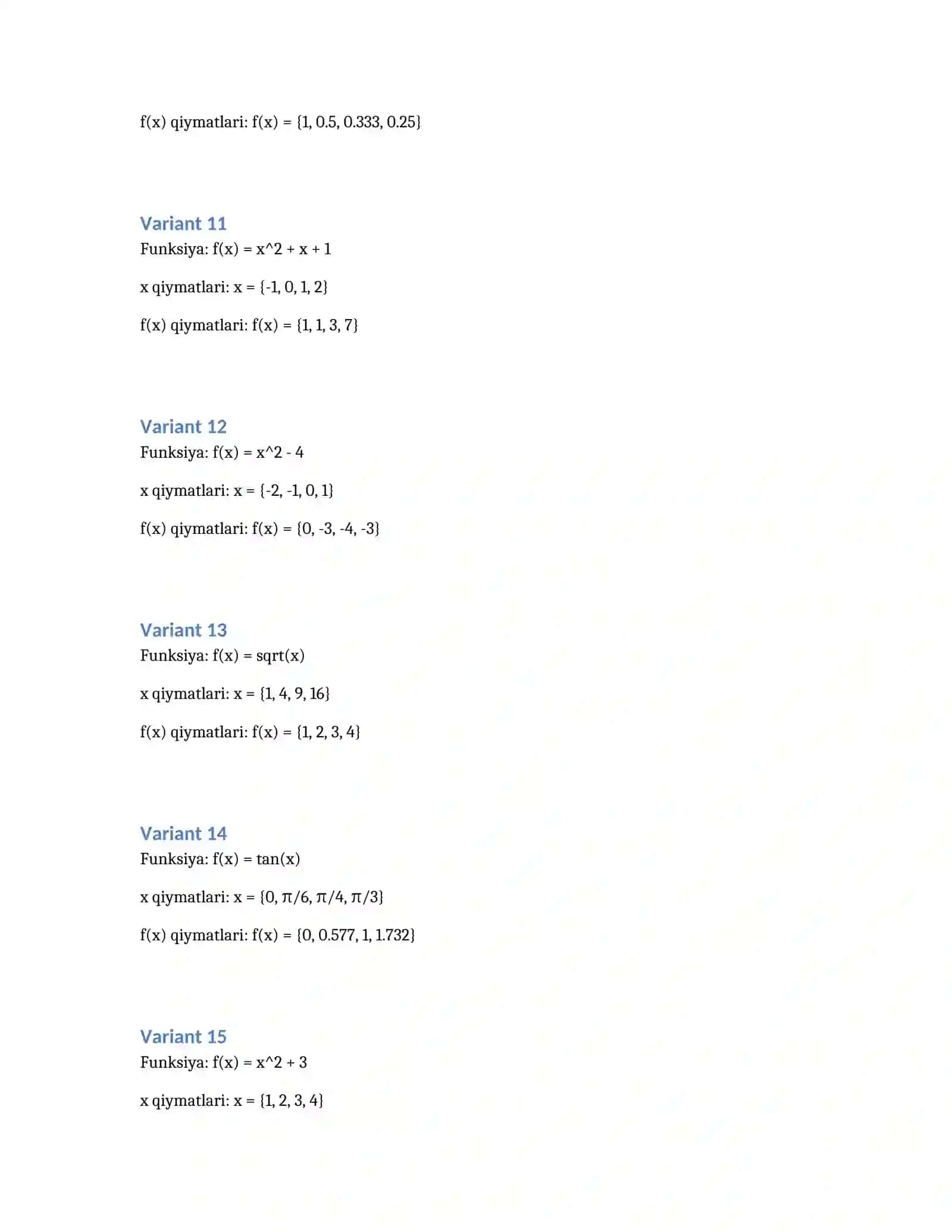 Nyuton Interpolyatsiyasi Bo'yicha Topshiriqlar 3