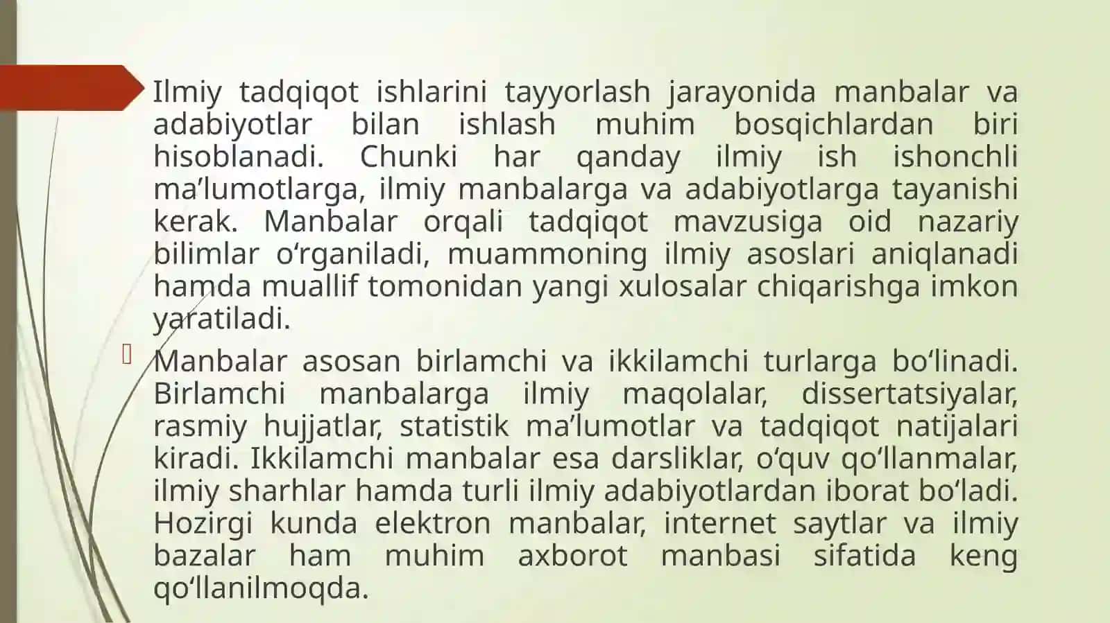 Manbalar va adabiyotlar bilan ishlash 3