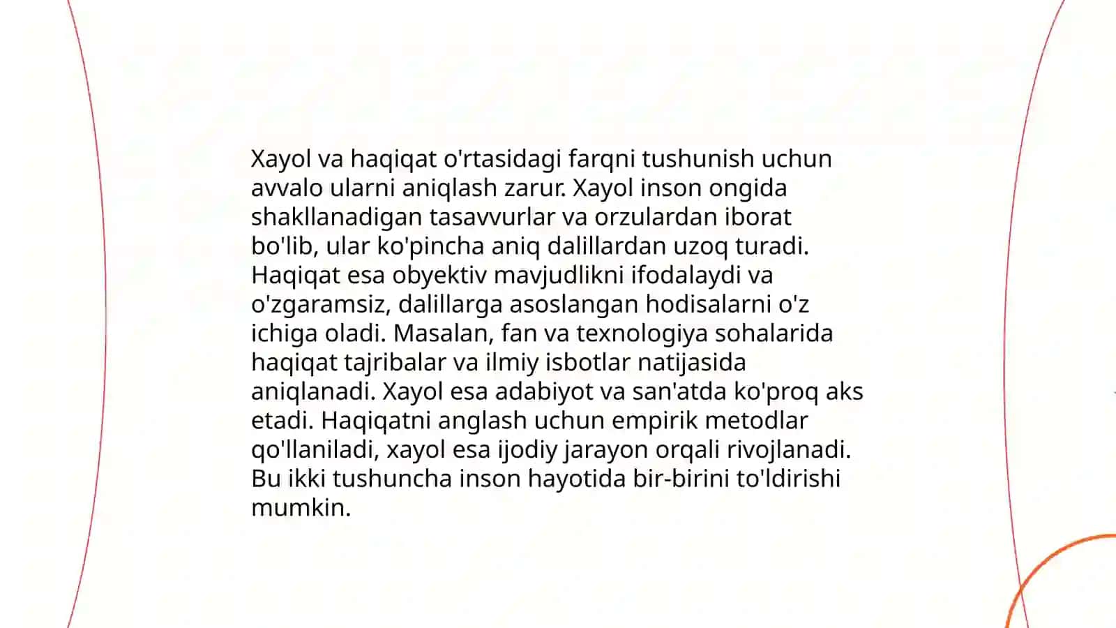 Xayol va haqiqat o'rtasidagi farq 3