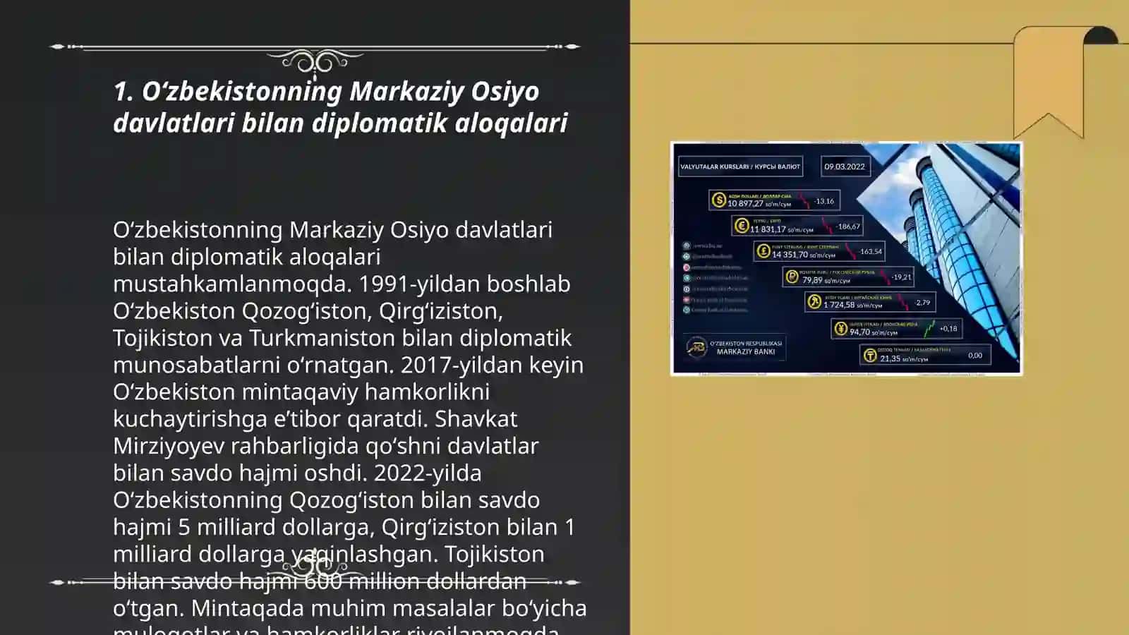 Oʻzbekistonning Markaziy Osiyoda tinchlik va barqarorlikni taʼminlashdagi oʻrni 3