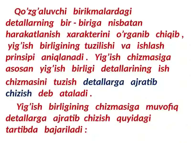 Buyumning yig'ish chizmasi 3