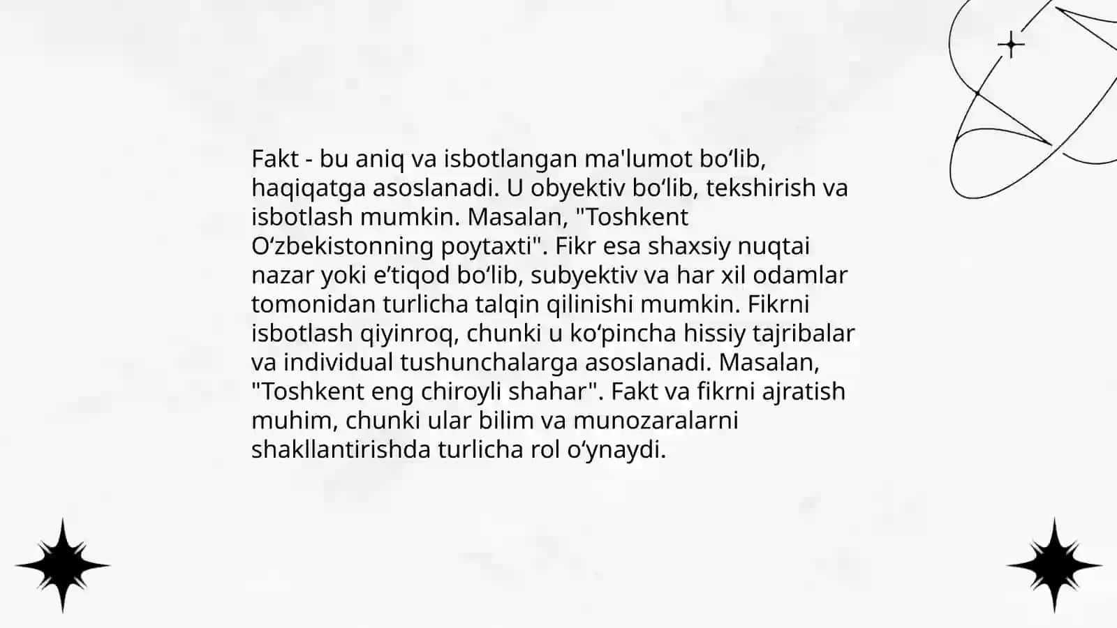 Fakt va fikrning ta'rifi 3