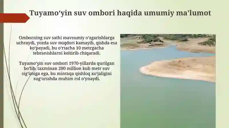 Tuyamo'yin suv ombori 3