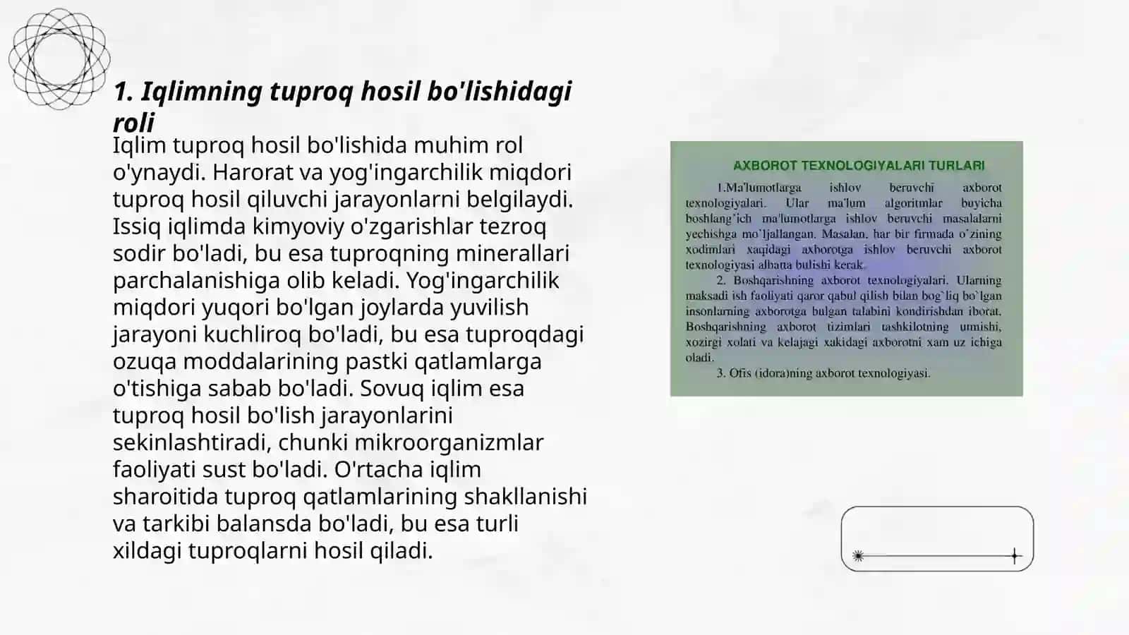 Tuproq hosil qiluvchi omillar 3