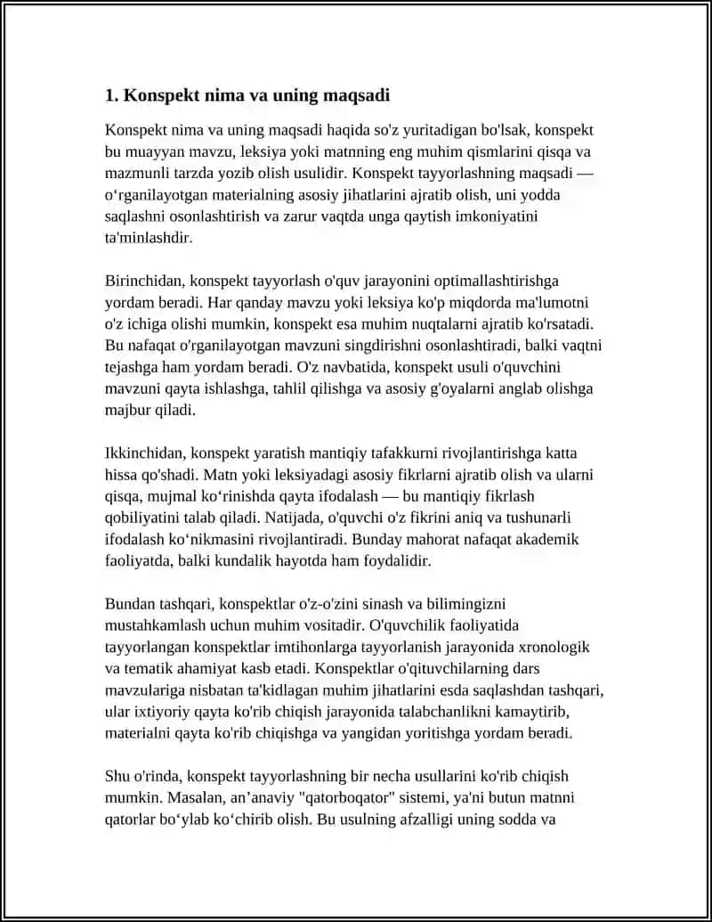 Konspekt tayyorlash 3