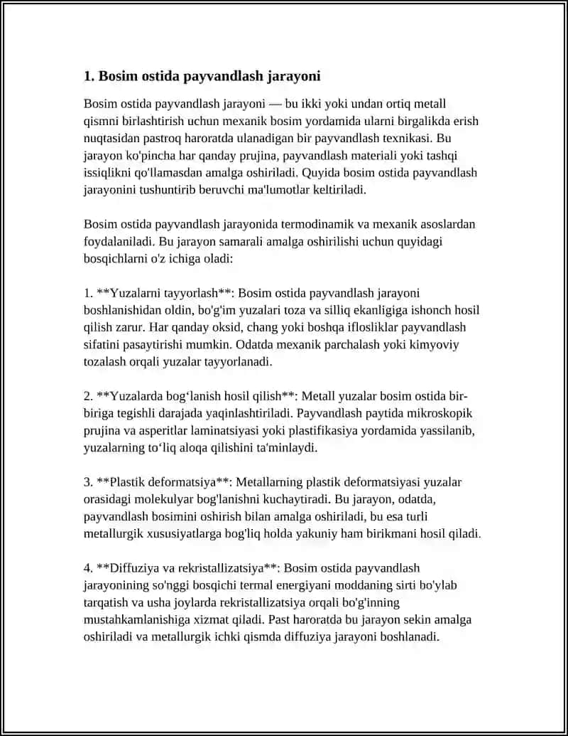 Bosim ostida payvandlash jarayoni 3
