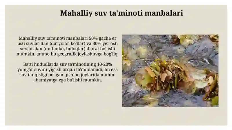 Mahalliy suv ta'minoti manbalari 3