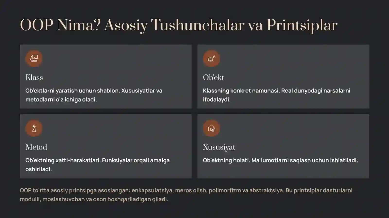 OOP Afzalliklari: Amaliy Dasturlashda Yangi Imkoniyatlar 3