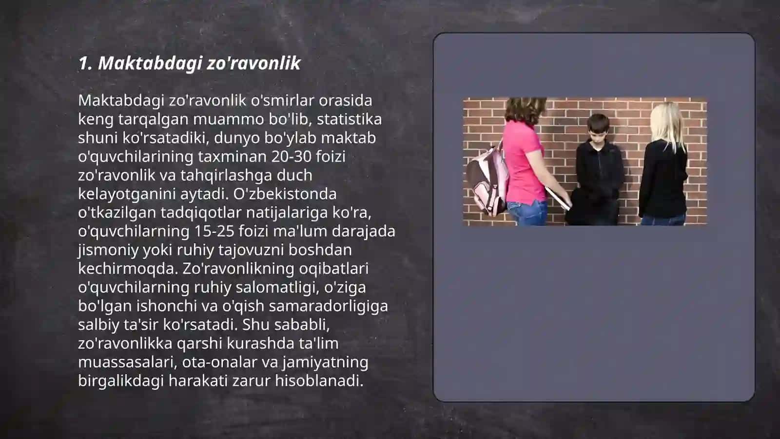 Maktabdagi zo'ravonlik 3