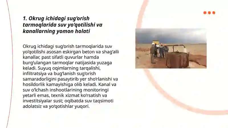 O‘zbekistonda suv resurslaridan foydalanishda yuzaga kelayotgan muammolar 3