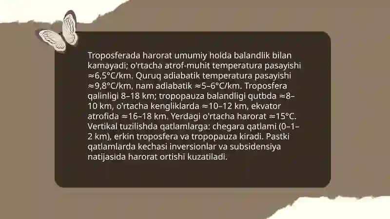 Yerning geografik qobigʻi.Atmosfera 3