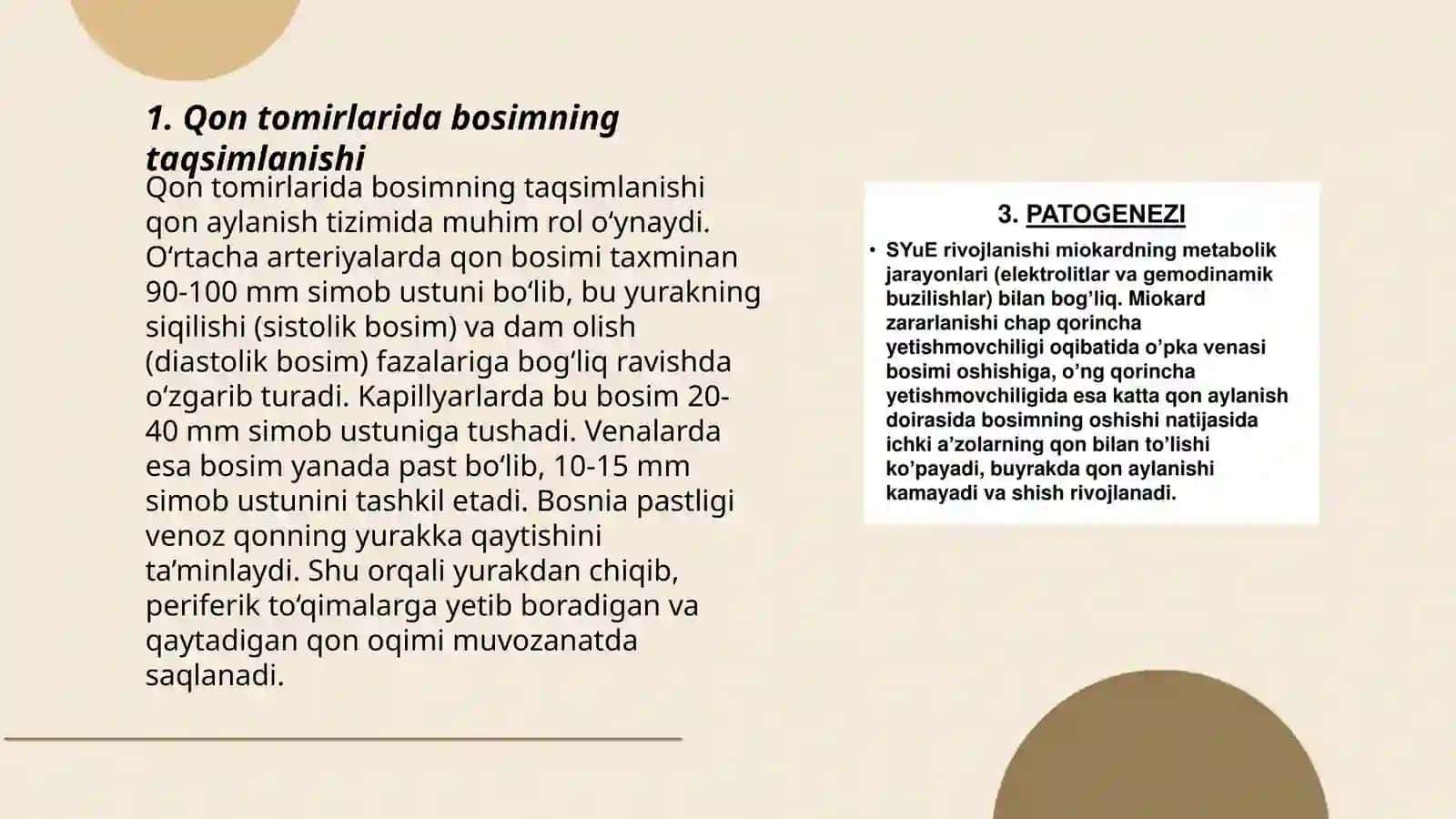 Qon tomirlarida bosimning taqsimlanishi 3