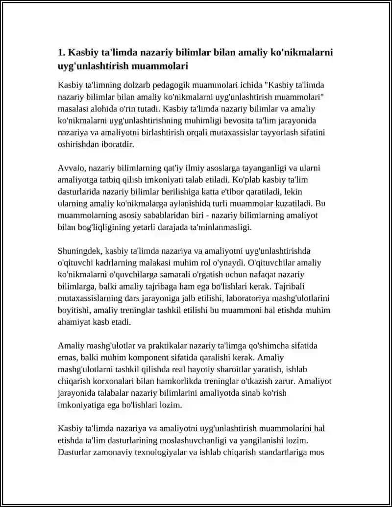 KASBIY TA‘LIMNING DOLZARB PEDAGOGIK MUAMMOLARI 3