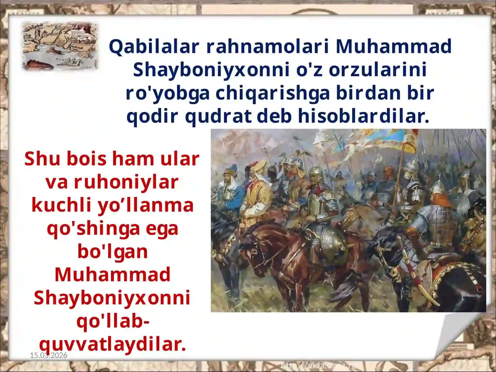 Shayboniyxon va Xuroson Vaxirodarlik hukmronliginin o‘rnatilishi 3