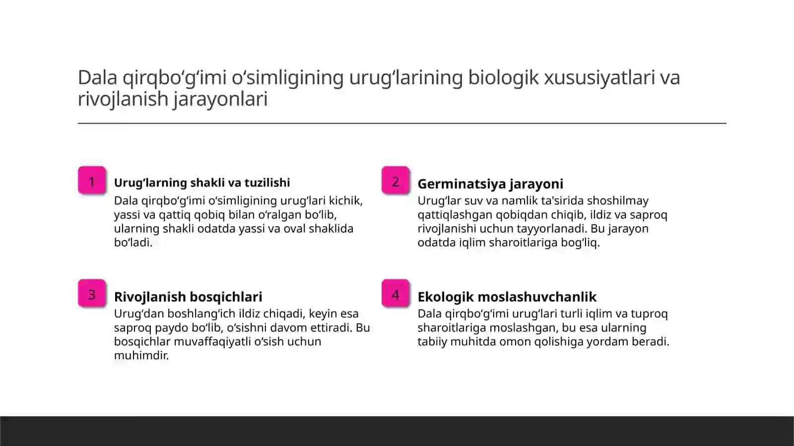 Dala qirqboʻgʻimi oʻsimligining urugʻchiligi 3