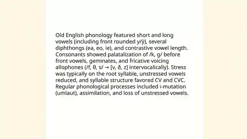 Old English Phonology 3