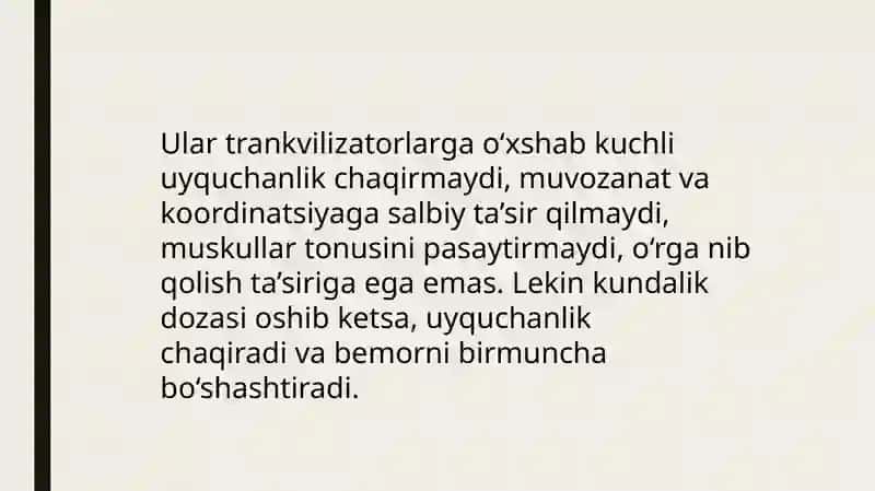 Sedativ dorilar tuzlari 3