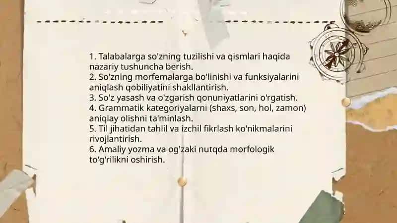 Morfologiya o'qitishning maqsad va vazifalari 3