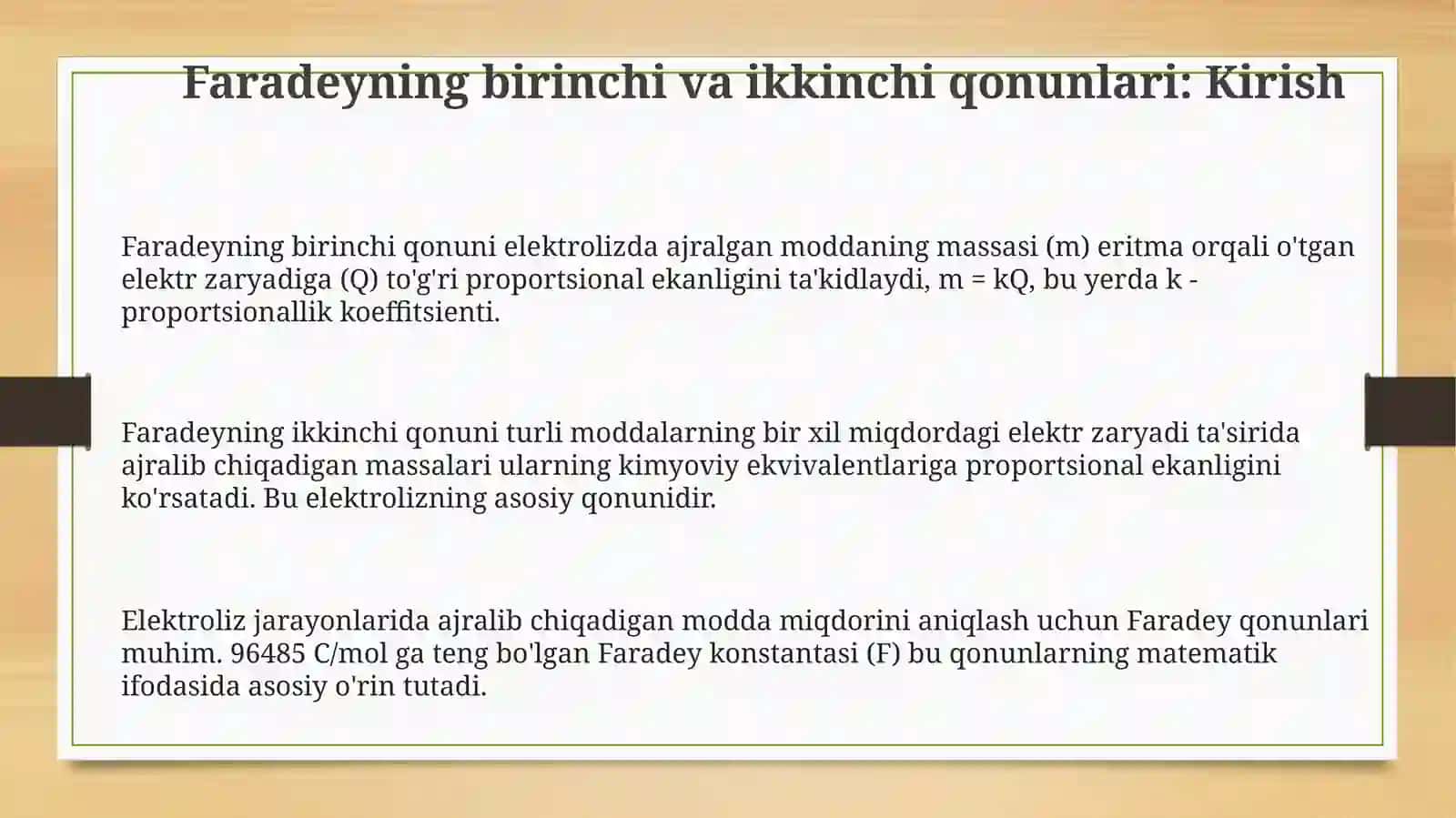Faradeyning birinchi va ikkinchi qonunlari: Kirish 3