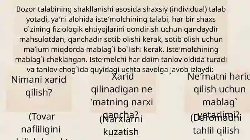 ISTE’MOLCHI TANLOVI NAZARIYASI 3