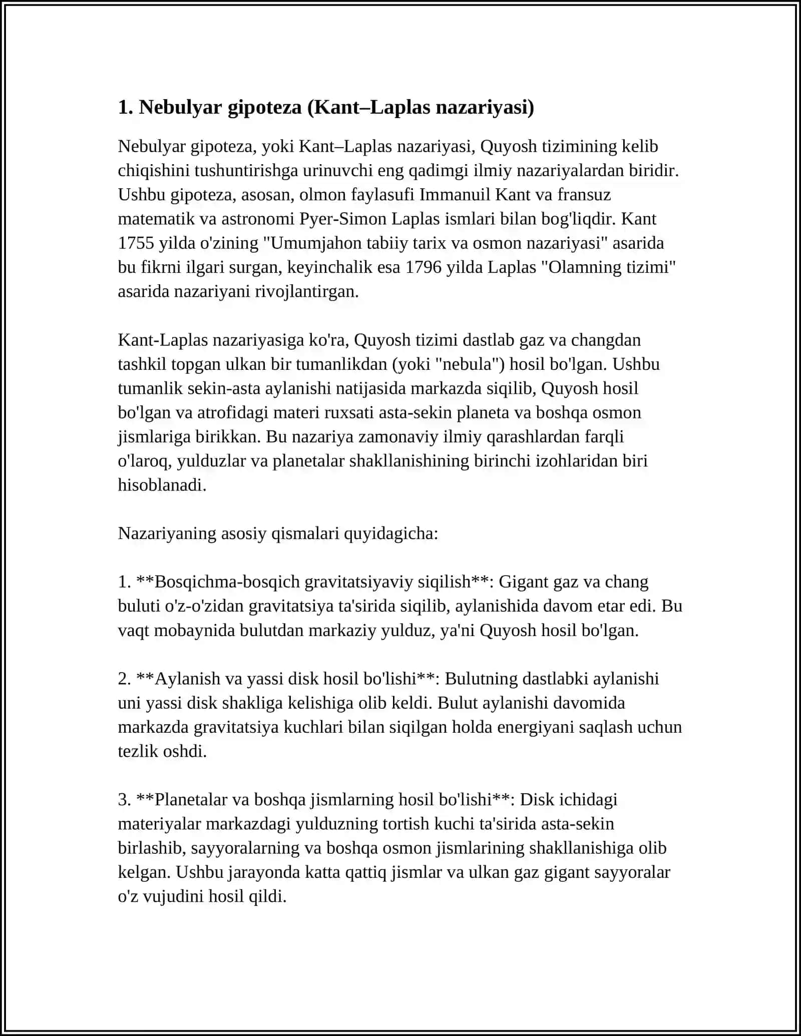 QUYOSH SISTEMASINING PAYDO BO'LISHI HAQIDA TALIMOT 3