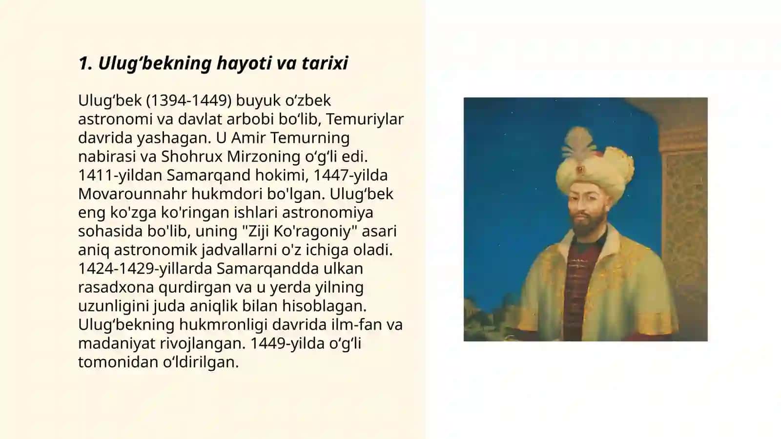 Ulugʻbekning hayoti va tarixi 3