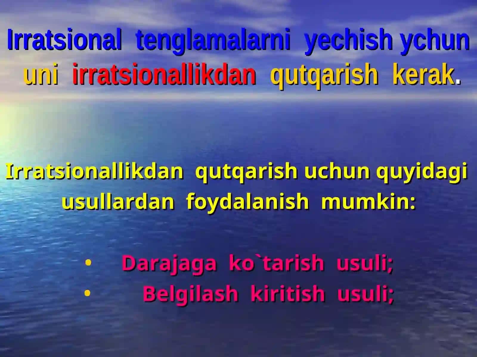Irratsional tenglamalar 3
